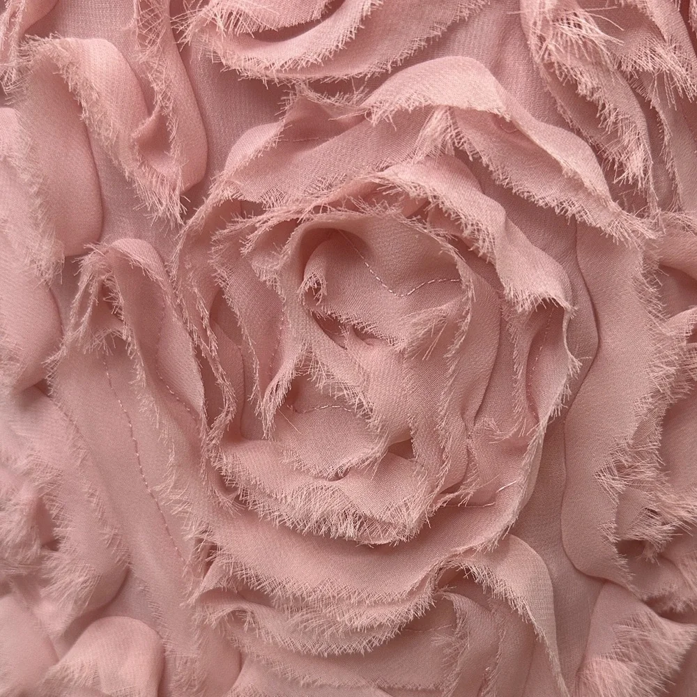 JS Collections Blush Pink 3D  Floral Flutter Sleeve Wedding Guest Dress Size 8 - Picture 7 of 15
